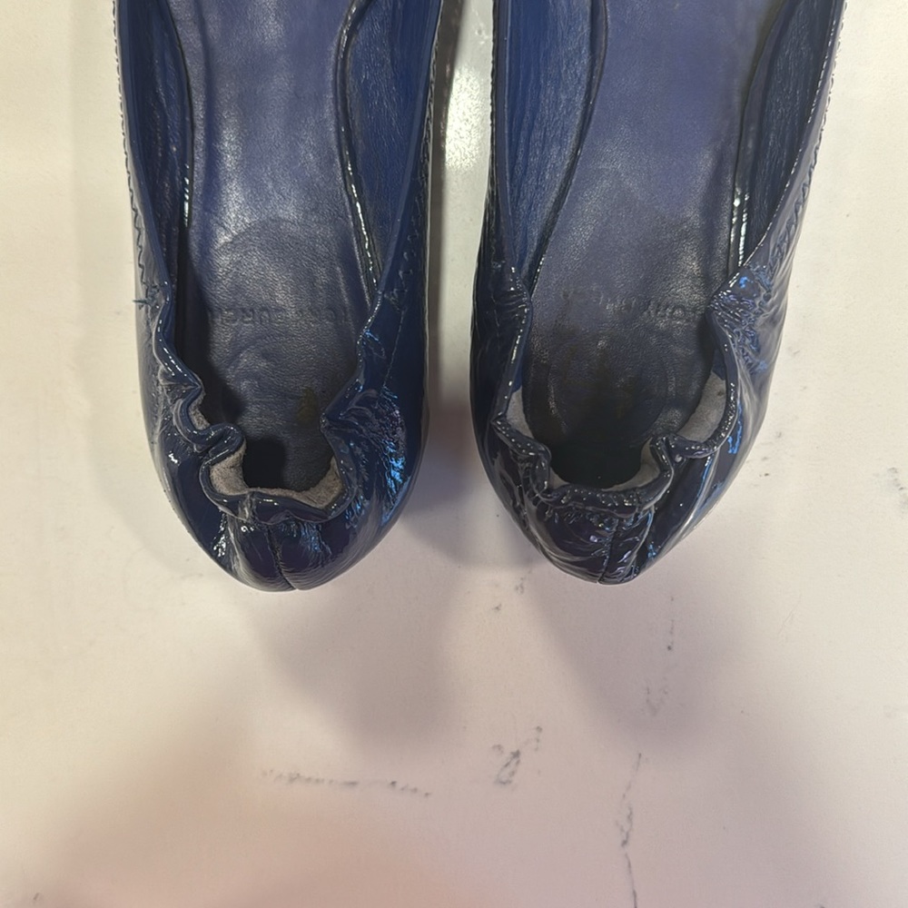 Tory Burch Navy Patent Minnie Travel Ballet Flats - Picture 4 of 4